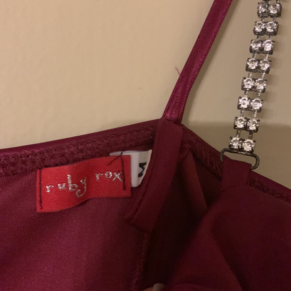 Ruby Rox Burgundy Prom Dress - Picture 4 of 6
